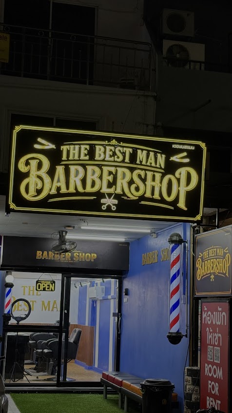 The Best Man Barbershop No. 2 storefront on Soi Buakhao